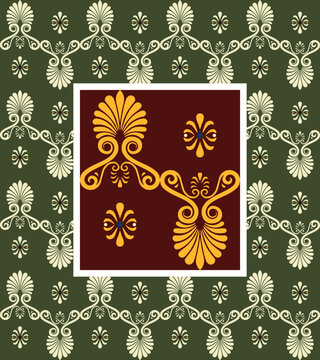 Seamless ornament with antique decorative element
