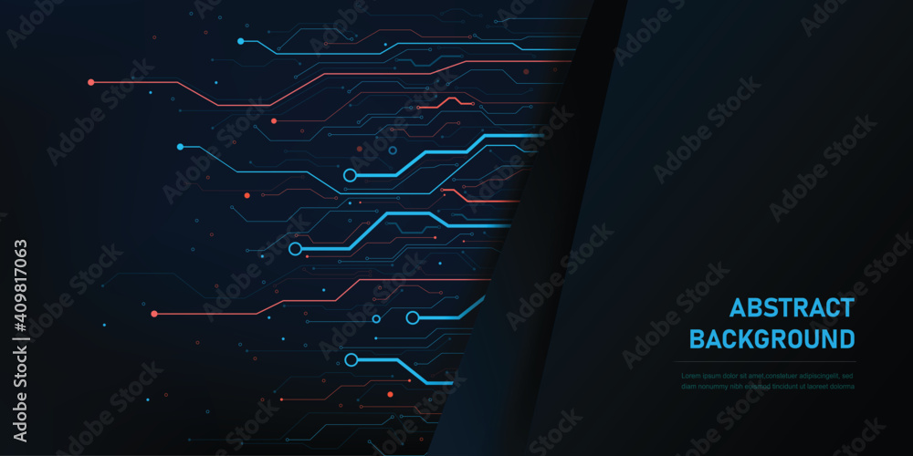 Poster abstract background electronic print circuit dot and line 005
