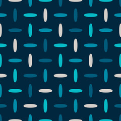 Geometric shapes from points. Digital ornament. Halftone. Seamless pattern. Vector illustration for web design or print.