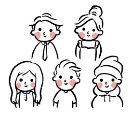 hand drawn kids cute simple character collection