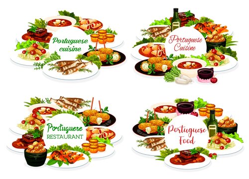 Portuguese restaurant meals stuffed squid, cod pasteigi, soup and fish croquettes, sardines, pasteh cakes with piri riri chicken. Jjinia cherry liquor, stewed chicken in wine, beef stew round frames