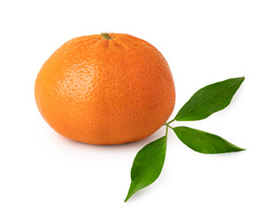 Ripe mandarines on a white background
