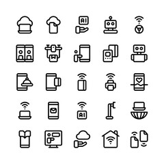 Untach No Contact Work outline style icon and illustration