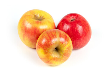 Fresh red apple on a white background. close-up
