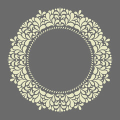 Decorative frame Elegant vector element for design in Eastern style, place for text. Floral gray border. Lace illustration for invitations and greeting cards