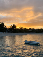 sunset and a boat