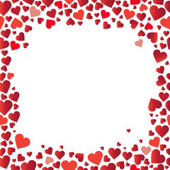 Romantic frame of hearts. Valentine's day