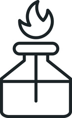 Alcohol burner icon. Laboratory graphics.