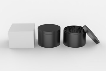 Herb Grinder Mockup isolated on white background. 3d illustration