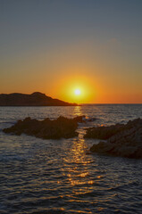 Sonnenuntergang in Isola Rossa auf Sardinien