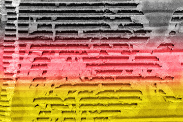 Drapeau allemand sur carton ondulé 