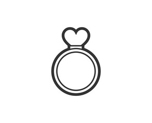 International woman’s day icon. Ring black line sign. Premium quality graphic design pictogram. Outline symbol icon for web design, website and mobile app on white background