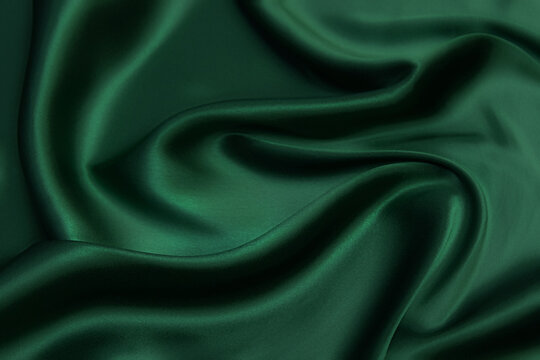 Emerald Green Satin Background Stock Photo - Download Image Now