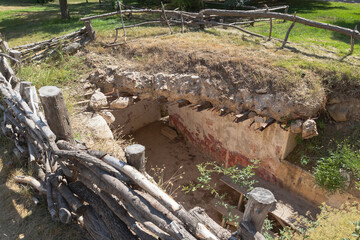 Destroyed reinforced concrete dugout during the Great Patriotic War in the memorial complex Malakhov Kurgan of the Hero City of Sevastopol, Crimea