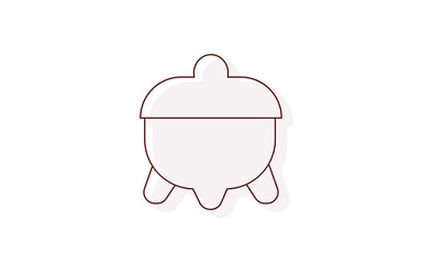 細い線の葬儀アイコン、香炉