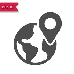 Earth with Map Marker Icon