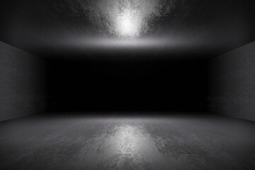 3D Illustration of a dark Interior.