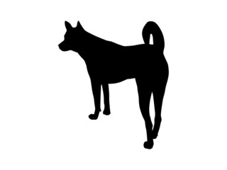 Dog silhouette. Black and white vector