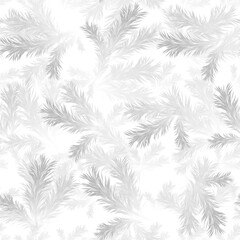 Coniferous branches, seamless monochrome pattern