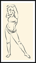 Life human sketch. Vector poster. Living room poster, wall decoration poster