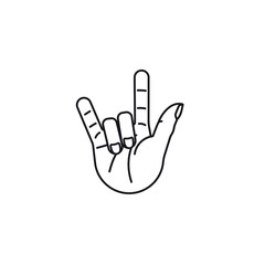 Obraz premium Hand sign for I love you vector line con