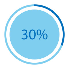 Blue circle pie graph