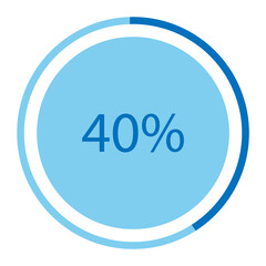 Blue circle pie graph