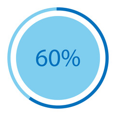 Blue circle pie graph