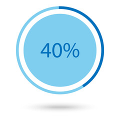 Blue circle pie graph