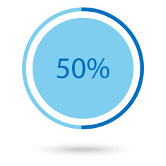 Blue circle pie graph