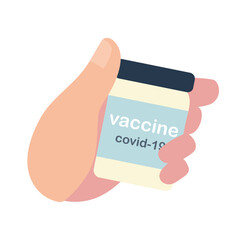 hand holds vial covid 19 coronavirus vaccine