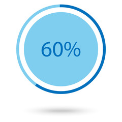 Blue circle pie graph
