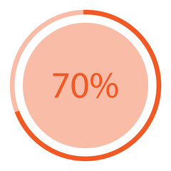 Orange circle pie graph
