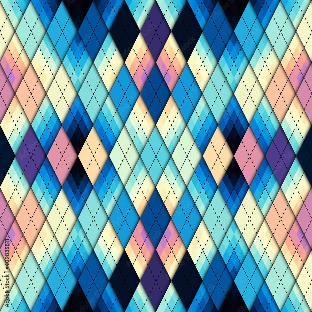 Poster Classic argyle seamless pattern background. Vector image.