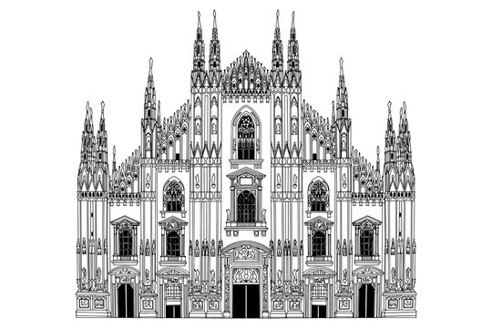 recommend clip art: Duomo cathedral in Milan. Vector sketch.