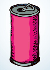 Can bottle. Vector drawing sketch