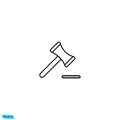 Icon vector graphic of court hammer