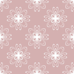Fototapeta na wymiar Floral ornament. Seamless abstract classic background with white flowers. Pattern with repeating floral elements. Ornament for fabric, wallpaper and packaging