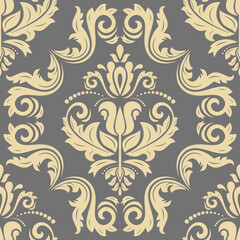 Classic seamless pattern. Damask orient ornament. Classic vintage background. Orient golden ornament for fabric, wallpaper and packaging