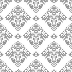 Classic seamless pattern. Damask orient grey ornament. Classic vintage background. Orient ornament for fabric, wallpaper and packaging