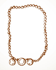 Antique beads. Vector drawing frame