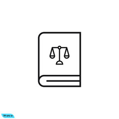 Icon vector graphic of book court scales