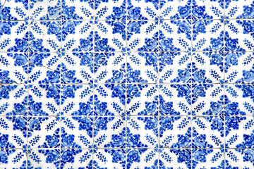 Traditional blue and white Portuguese wall tiles