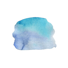 Watercolor abstract spot of violet-blue color. Blot, smear. Textured background.