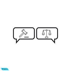 Icon vector graphic of chatting court 