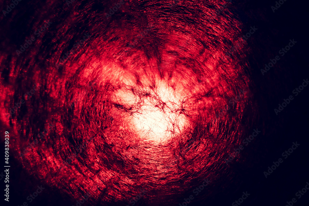 Aufkleber Beautiful abstract texture circle in  red light. Background pattern for design. Macro photography view.