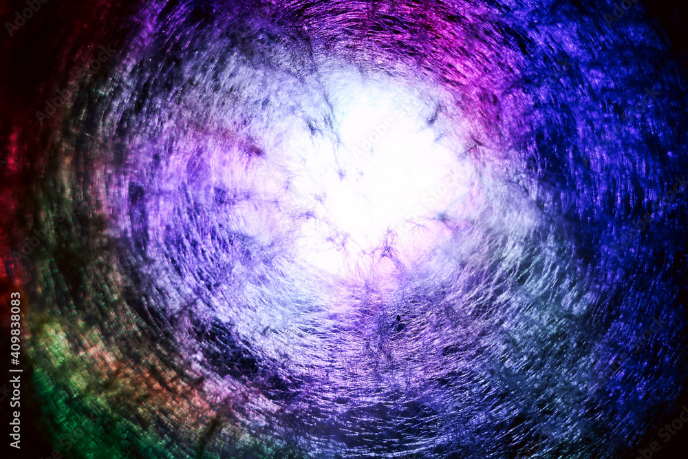Aufkleber Beautiful abstract texture circle in colorful light. Background pattern for design. Macro photography view.