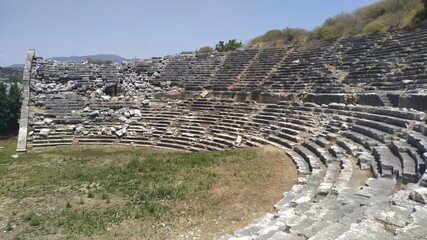 Ruins of Theatre in Letoon Ancient City at location Kumluova, Seydikemer, Mugla. Letoon added as a...