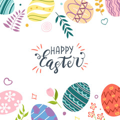 Happy easter template with egg.