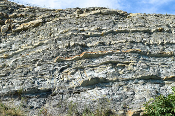 The relief of a steep cliff